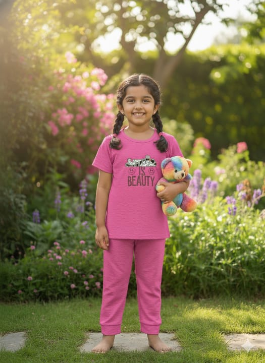 Printed T-Shirt with Pajama Set